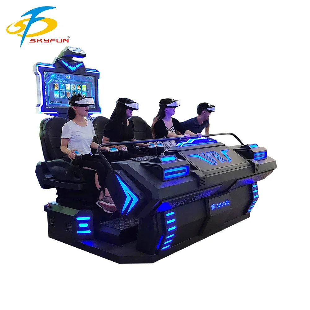 Amusement Park 9D 4 Seats VR Cinema 9D Chair Virtual Reality VR Simulator With 360 View Headset