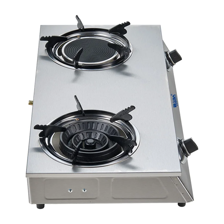 China luxury table kitchen appliances home silver 2 burner tops gas stove