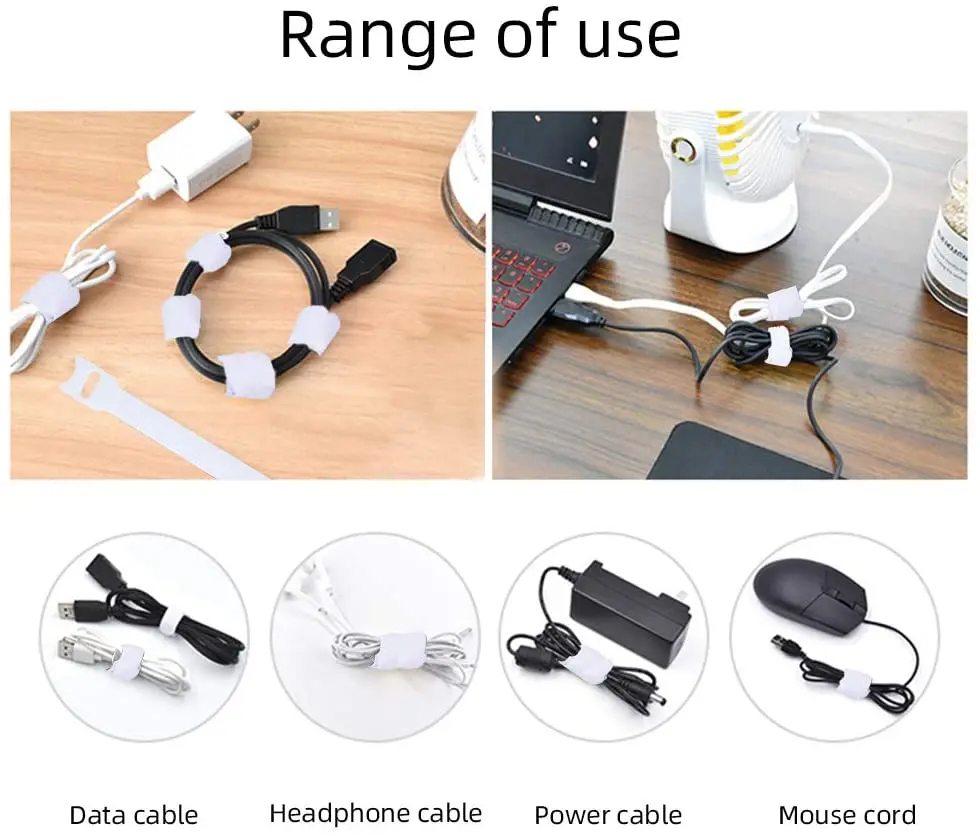 Hook and Loop Cable Tie Velcroes Nylon Tape Hook and Loop Fastener Heavy Duty Straps Release Wire Ties