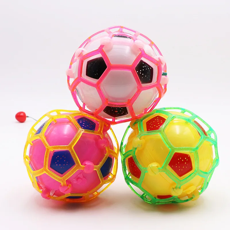 Naughty children ball with colorful LED lighting soccer toy jumping ball toys football rotation