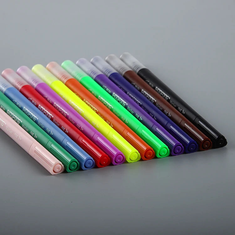 24 Color Graphic Art Twin Tip coloring brush Pen Marker ,Marker Pen Set Dual Tips Art Sketch Twin Marker Pen