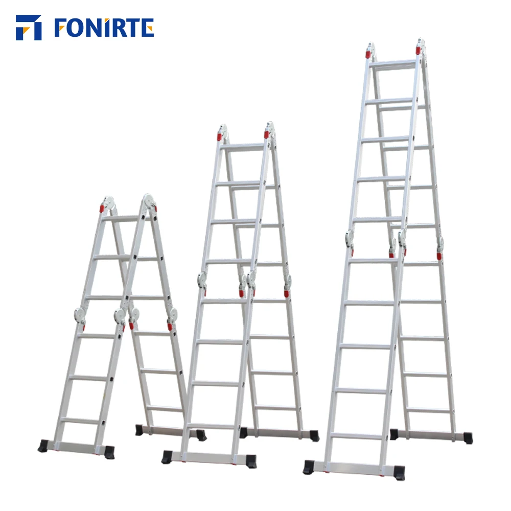 Modern Lightweight Portable Indoor Folding Ladder Aluminum Ladder Multipurpose Home Combination Ladder