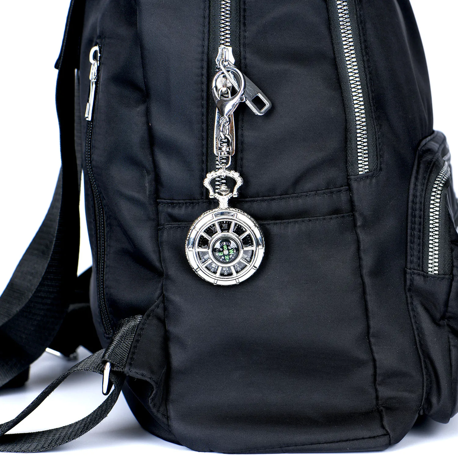 Clip-on Quartz Backpack Fob Belt Watch Unisex Outdoor Activities Vintage Rome Digital Fashion Compass Quartz Pocket Watch