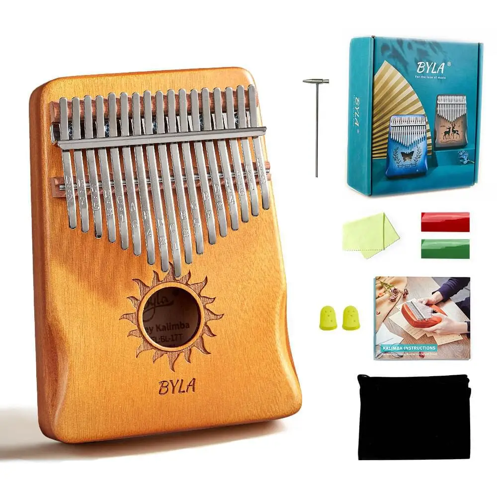 byla portable mini instrumento madeira wholesale portable kalimba instrument 17 keys