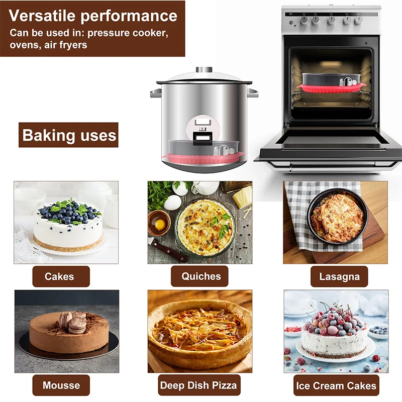 Wholesale 5pcs 4/7/9/10inchs Round Stackable Cake Baking Baking Pans Sets with Removable Silicone Pan for Pastries Egg Tarts