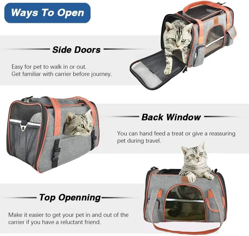 Pet Carrier for Cats and Small Dogs Airline Approved Soft Sided Carrier,Ventilated Pet Travel Carrier,Car Seat Safe Carrier