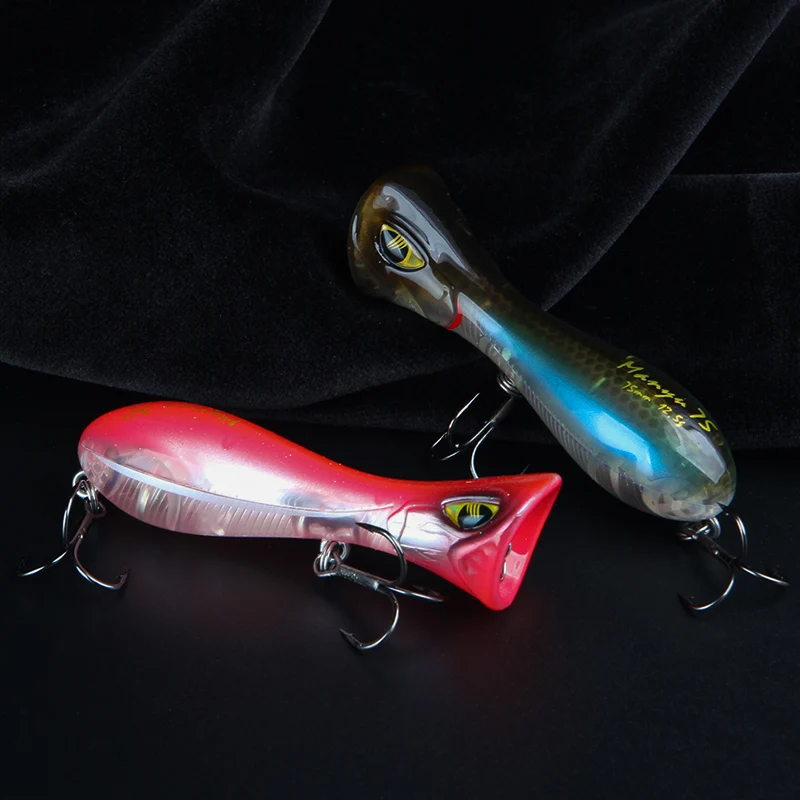12.5g 75mm Popper Lure Fishing Topwater Plastic Hard Lure Floating Artificial Popper Bass Fishing Popper