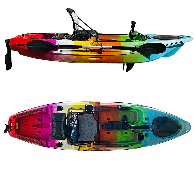 3.3m 11ft roto molded single sit on top wide cheap ocean leg fishing kayak with foot pedal propel pedal drive
