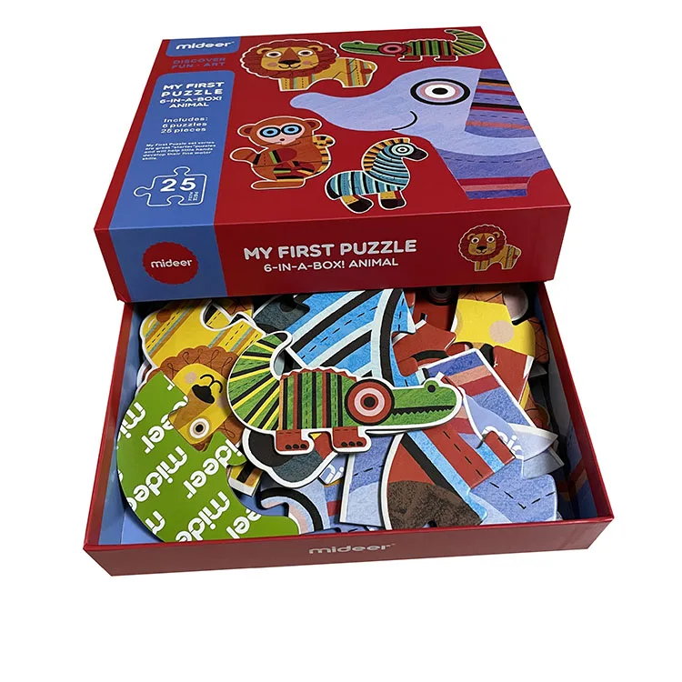 kids cardboard diy learning puzzle