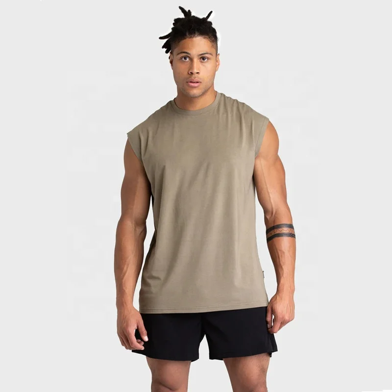 Men Tanks Custom 100% Cotton Slim Fit Singlet Cut off Oversize Training Gym Tank Top