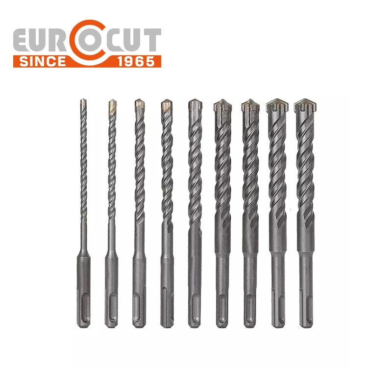 EUROCUT Hammer Drill Cross Tip Steel Alloy SDS Plus For Masonry Concrete Rock Stone Break