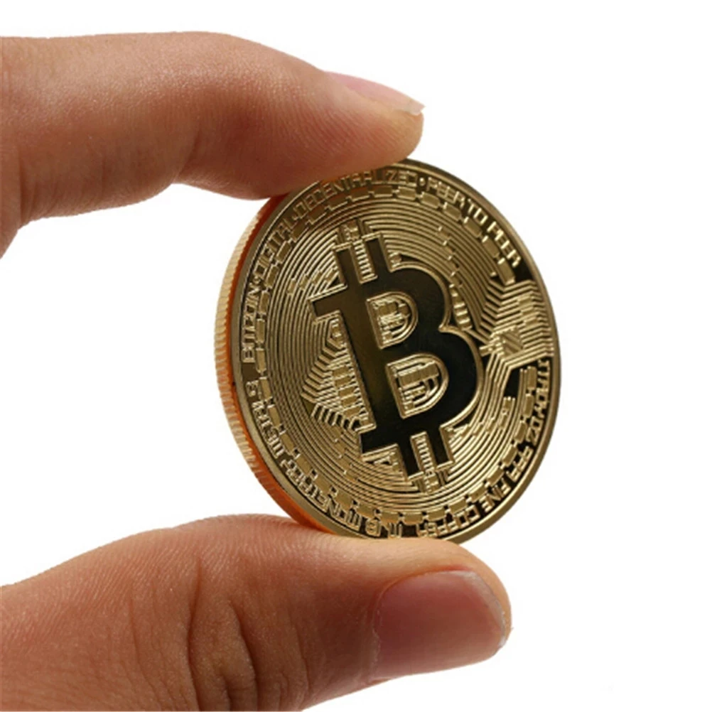 Позолоченный Биткоин, Коллекционная монета BTC, пиратское сокровище, реквизит, игрушки для Хэллоуина