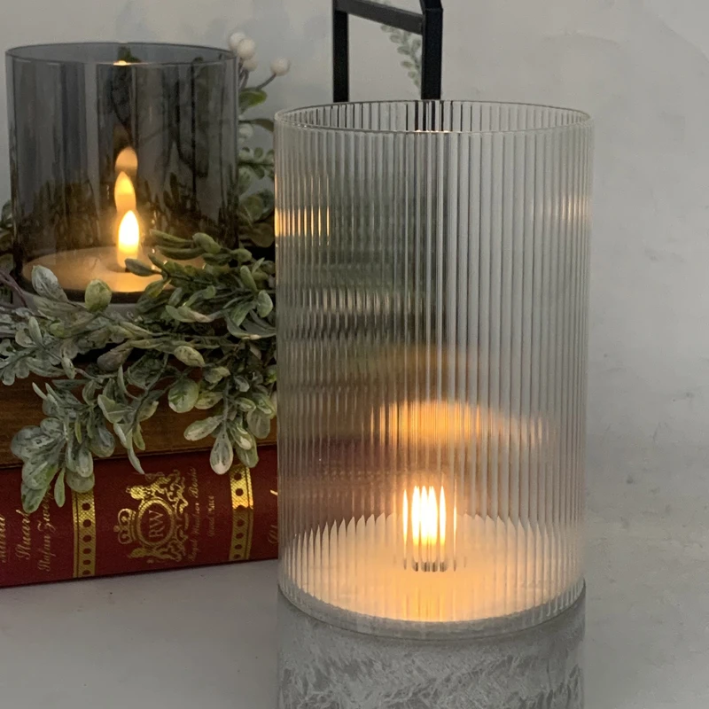 Glass cover electronic candle lamp glass bottle lampshade transparent candle holder dustproof and waterproof cover
