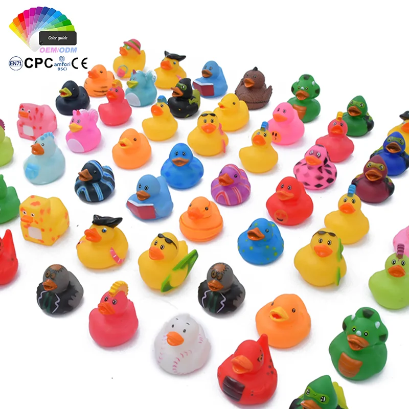 Promotional Custom Multicolor Pvc Plastic Small Ducky Light Color Rubber Duck Rubber Toy