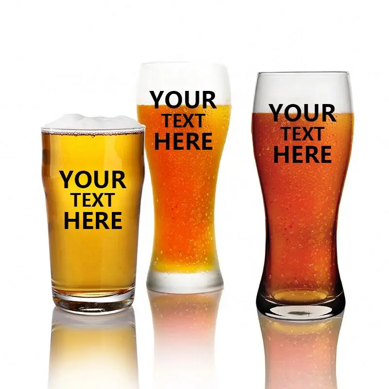 Machine blown clear pilsner beer glasses high quality 500ml pint glass cups classic craft beer glass IPA glass cups