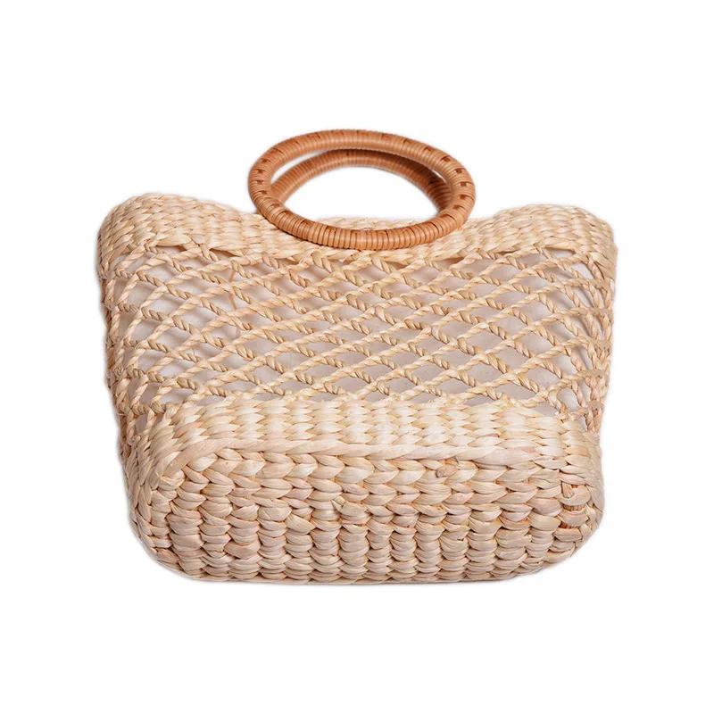 Angedanlia hollow out beach bag summer vintage straw handmade woven tote market braided bag