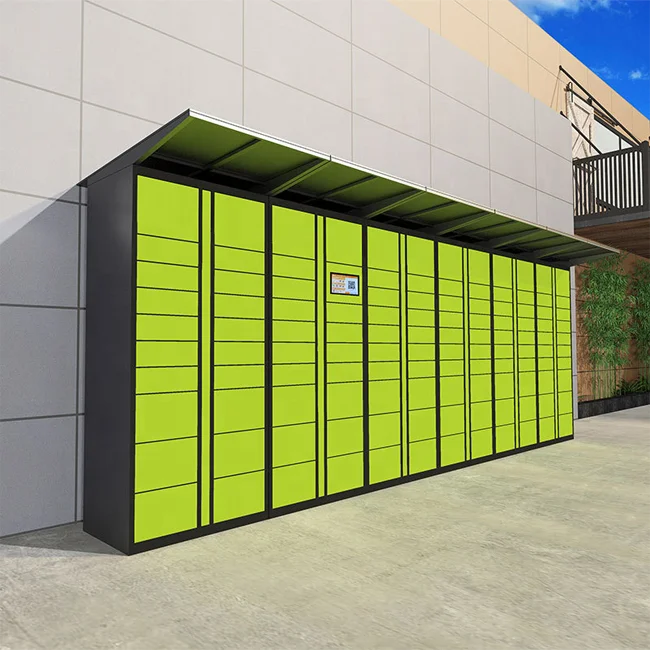 24 hours outdoor with canopy electronic smart locker For residential office buildings smart parcel locker