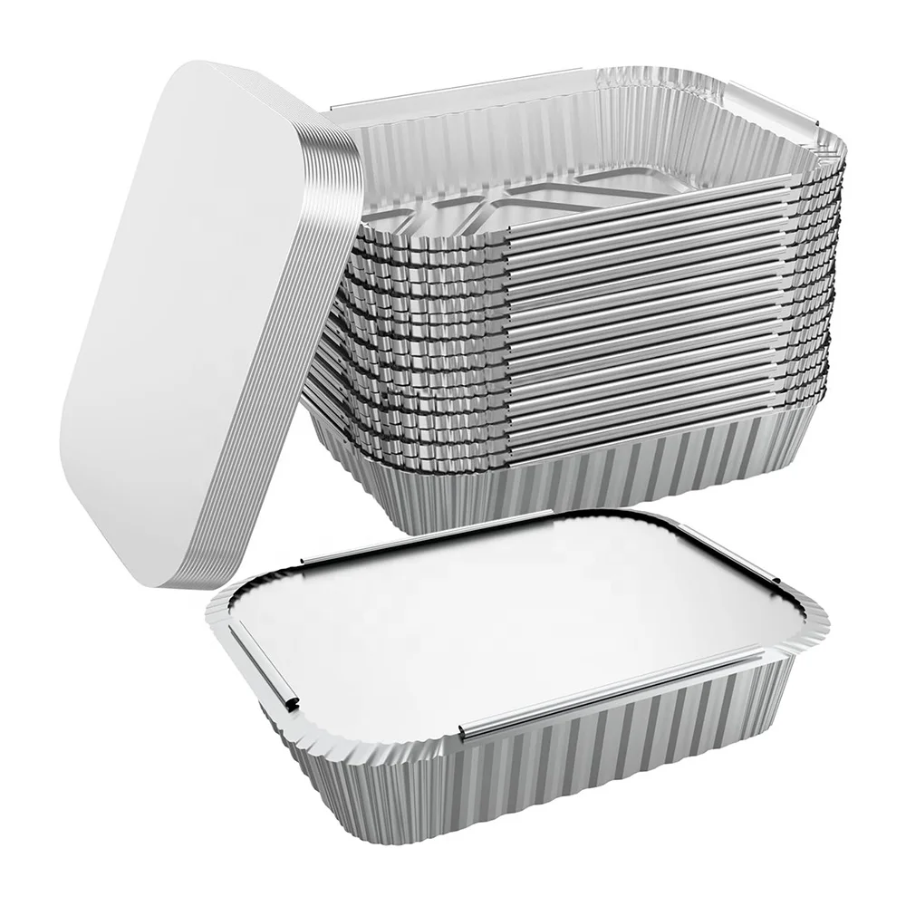 Middle East hot selling disposable fast food takeaway aluminum foil container OEM custom tin foil box air fryer foil trays