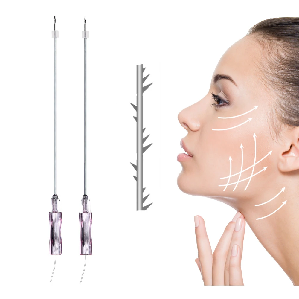 Wholesale medical w needle 18g 100mm face lift cog 6d thread pcl for jaw lifting