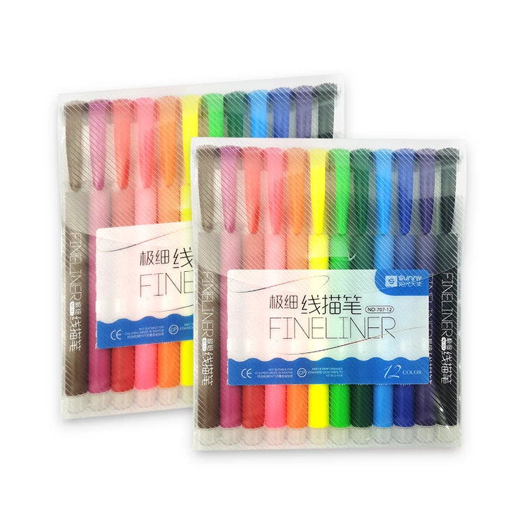 Новый продукт Набор цветных ручек Fineliner цветная ручка для рисования 0 8 мм набор из 12 разных