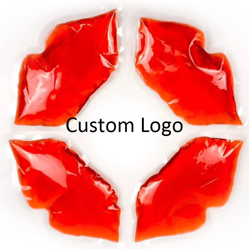 Non-toxic hospital use customized shapes colors temperature reusable lip shape ice cold  gel pack with logo custom