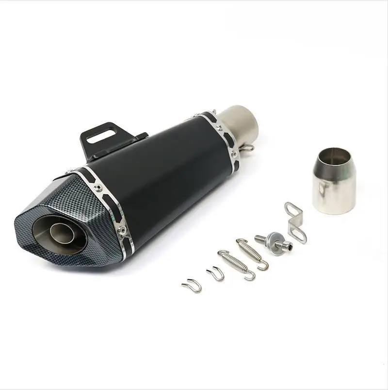 Real carbon tip Motorcycle muffler ATV Exhaust pipe for Kawasaki ZX6R10RZ900Z800 Yamaha R3 R25 R6