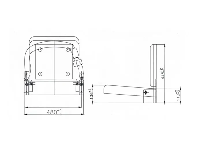 High resilience cold formed sponge folding seat for urban city bus