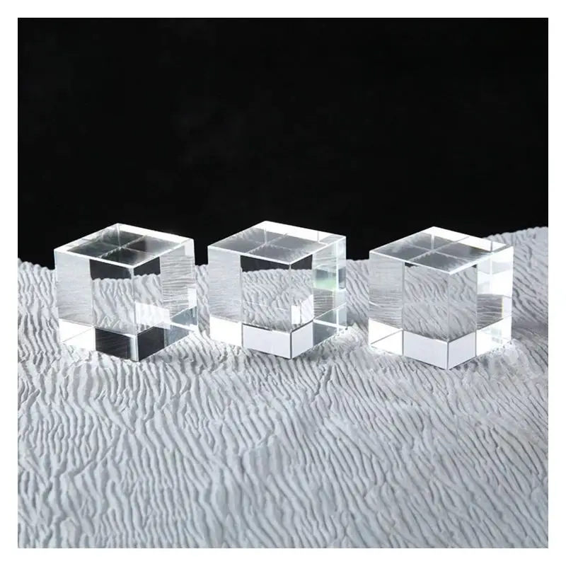 Honor of crystal Transparent Sparkling Tempered K9 Crystal Plate Blank Glass Cube Block For Your Engraved