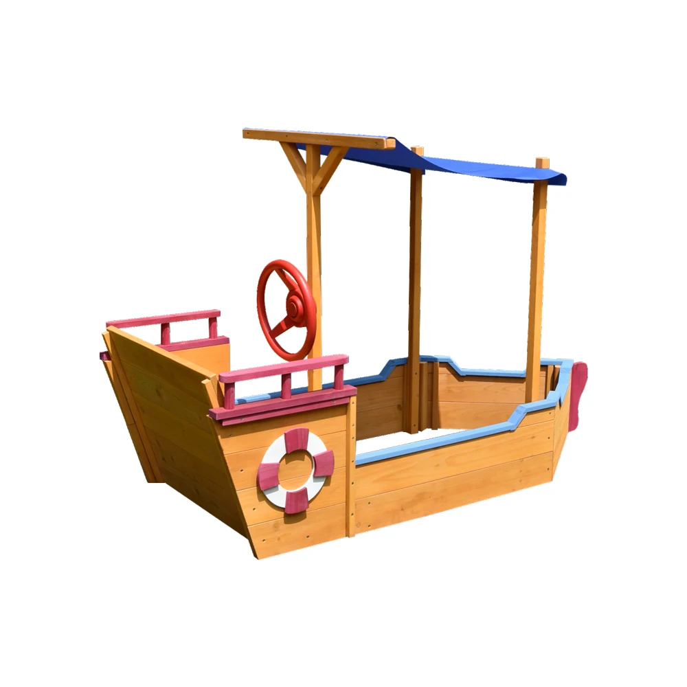 Pirate Ship Sand Pit  Outdoor Backyard Kids Wooden Sandbox Toy  sandbox Wooden Sand box