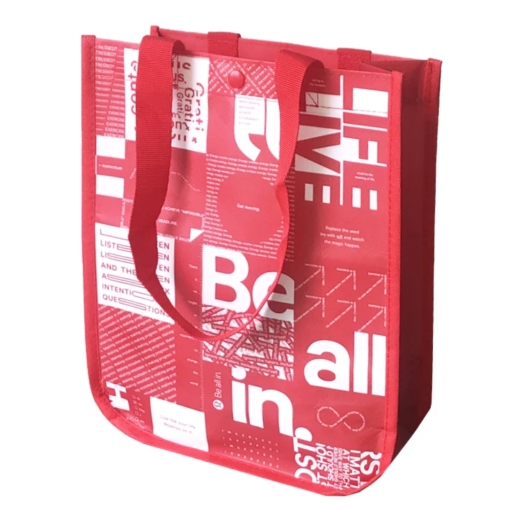 2021 Lululemon Be All In Red E-commerce Small Gift Bag PP Non Woven Laminated Shopping Bag