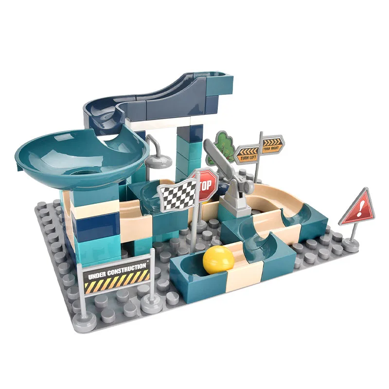 Eco-friendly plastic block in construction Slide for large building block plastic with roll the ball