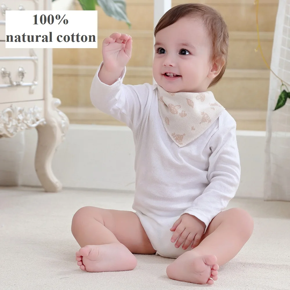 
100% natural cotton baby bandana drool bibs for drooling and teething 