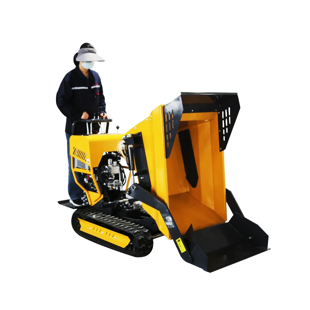 Free Shipping Fully Hydraulic Mini Track Diesel Engine Dump Truck Multifunctional Crawler Tipper