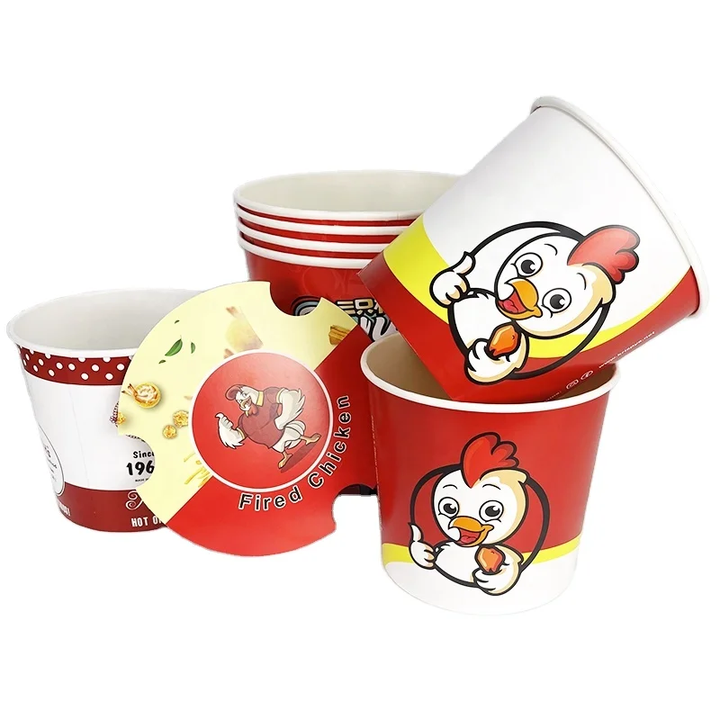 Manufacturer Logo Print Direct Supply Popcorn Bucket Snack Packaging Disposable Paper Cups for Movie Food