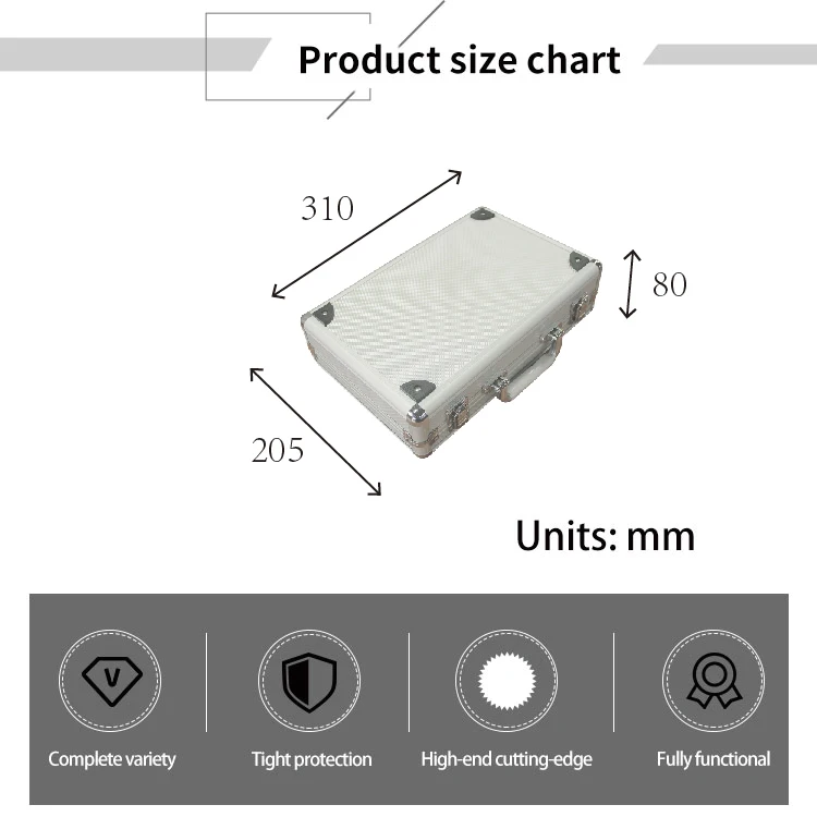 EVEREST APC014 aluminum barber briefcase instrument case with foam