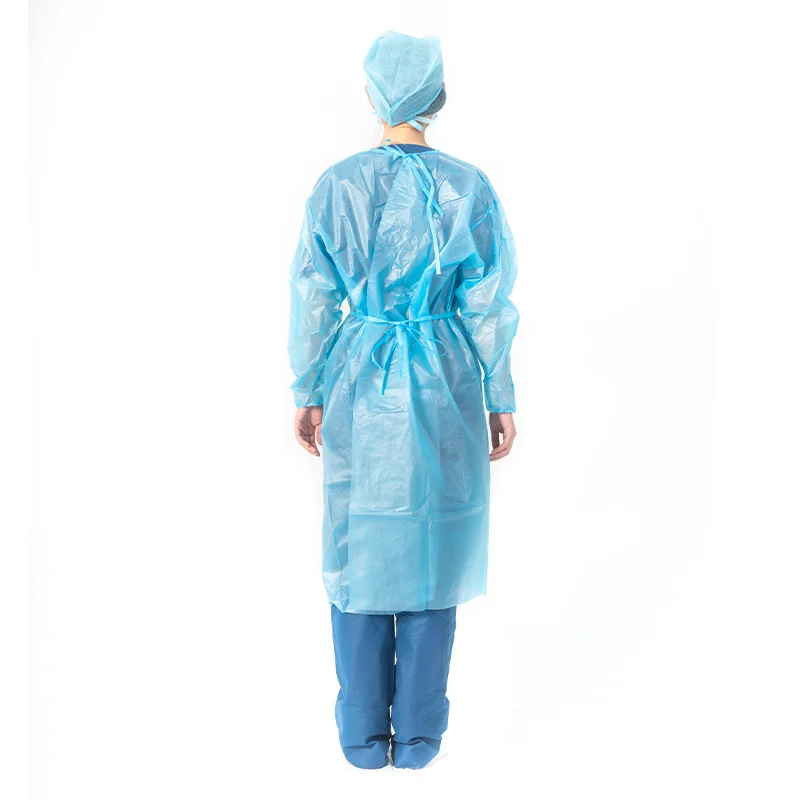 High Quality Non Woven Impervious Hospital Disposable Isolation Gown Isolation Gown With Cotton Cuffs