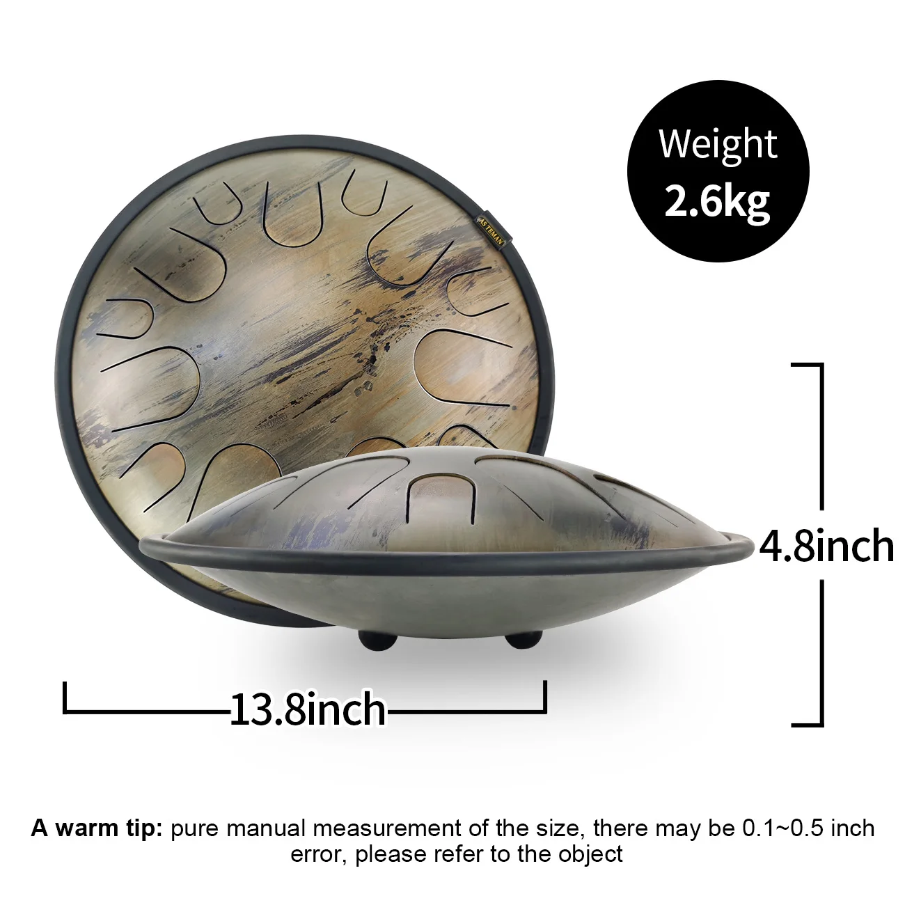 ASTEMAN Steel Tongue Drum Universe series Saturn14 inch 14 tone C key  Lotus Steel Tongue Drum