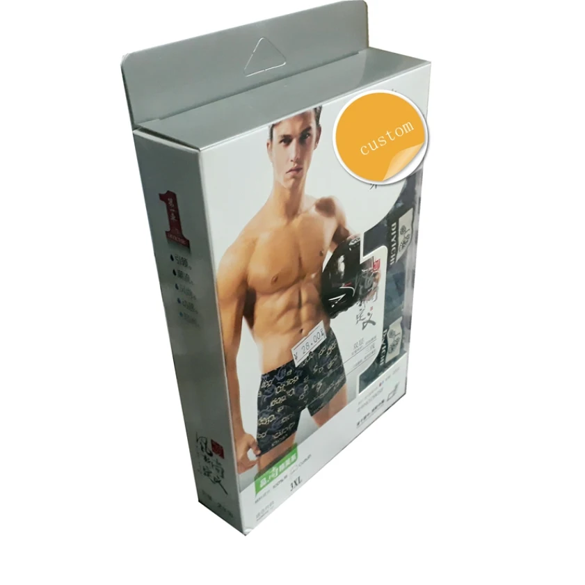 custom biodegradable eco-friendly matte artpaper packaging box for underwear underpants briefs knickers