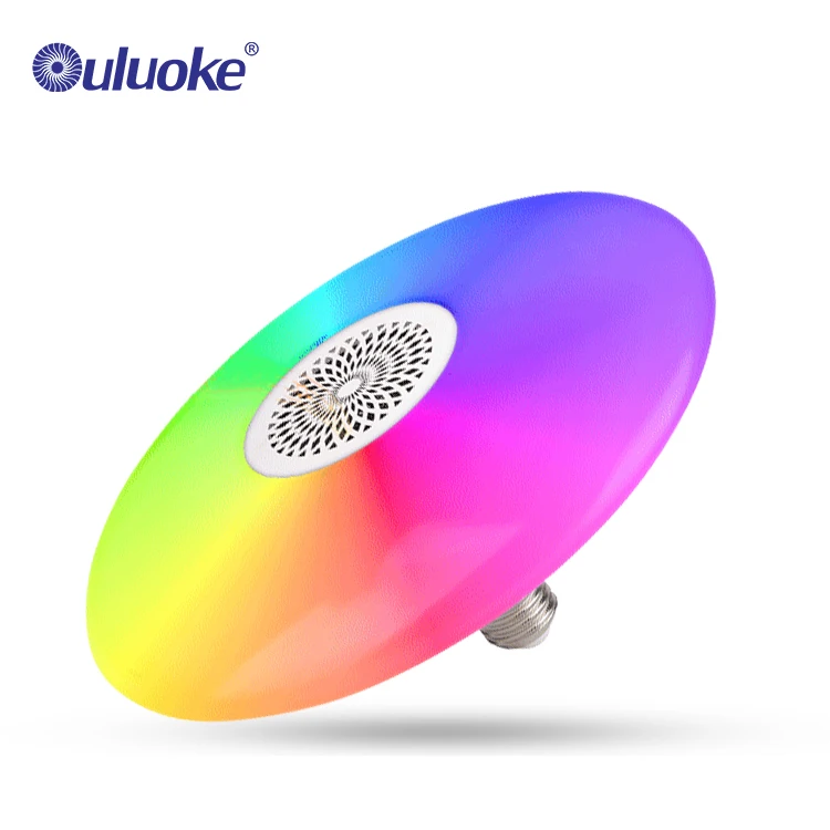 Smart Music Rgb Lamp Fixture With Blue tooth Speaker Modern Dimmable Round Remote Control Led Ceiling Light