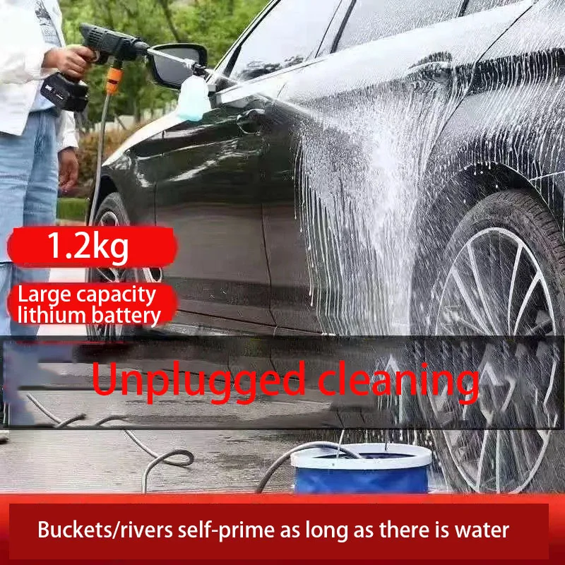 24V Portable Wireless Cordless Lithium Battery High Pressure Cleaning Water Spray Foam Gun For Car Wash
