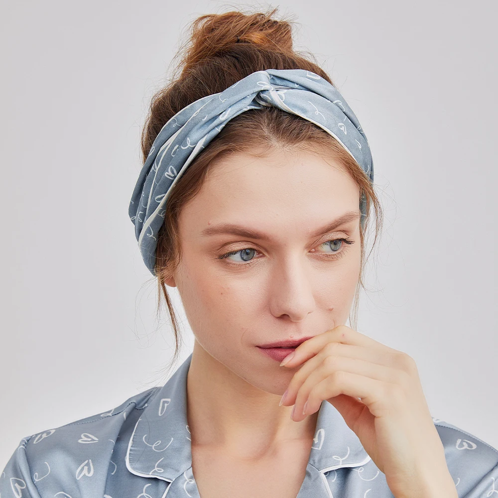 Wholesale Custom LOGO Elastic band Hair Edge Mulberry Silk Stretch Headband 100% Pure Silk Elastic Bands Silk Hair headbands