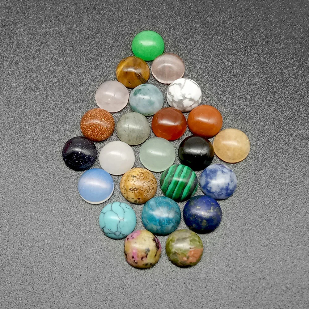 4\6\8\10\12MM Gemstone Cabochons Natural Synthetic Stone Beads Black Onyx Cabochons for Earring Necklace Bracelet