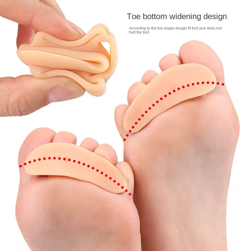 Three-Hole Silicone Gel Toe Separator with Overlapping Hammer Valgus Separation Bending Deformation Wearing for Foot Correction