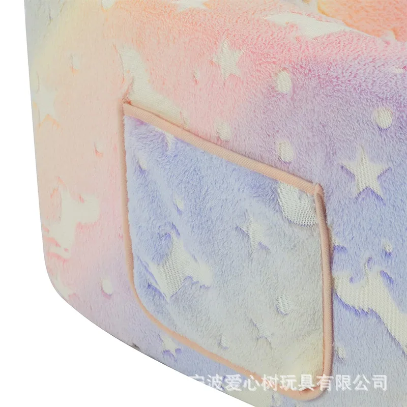 cross-border wholesale flannel foldable luminous cloth sofa baby children reading corner sofa