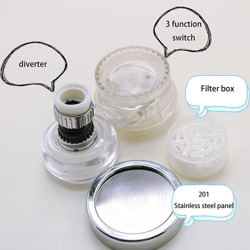 multi-functional clean plastic filtering saving water kitchen faucet