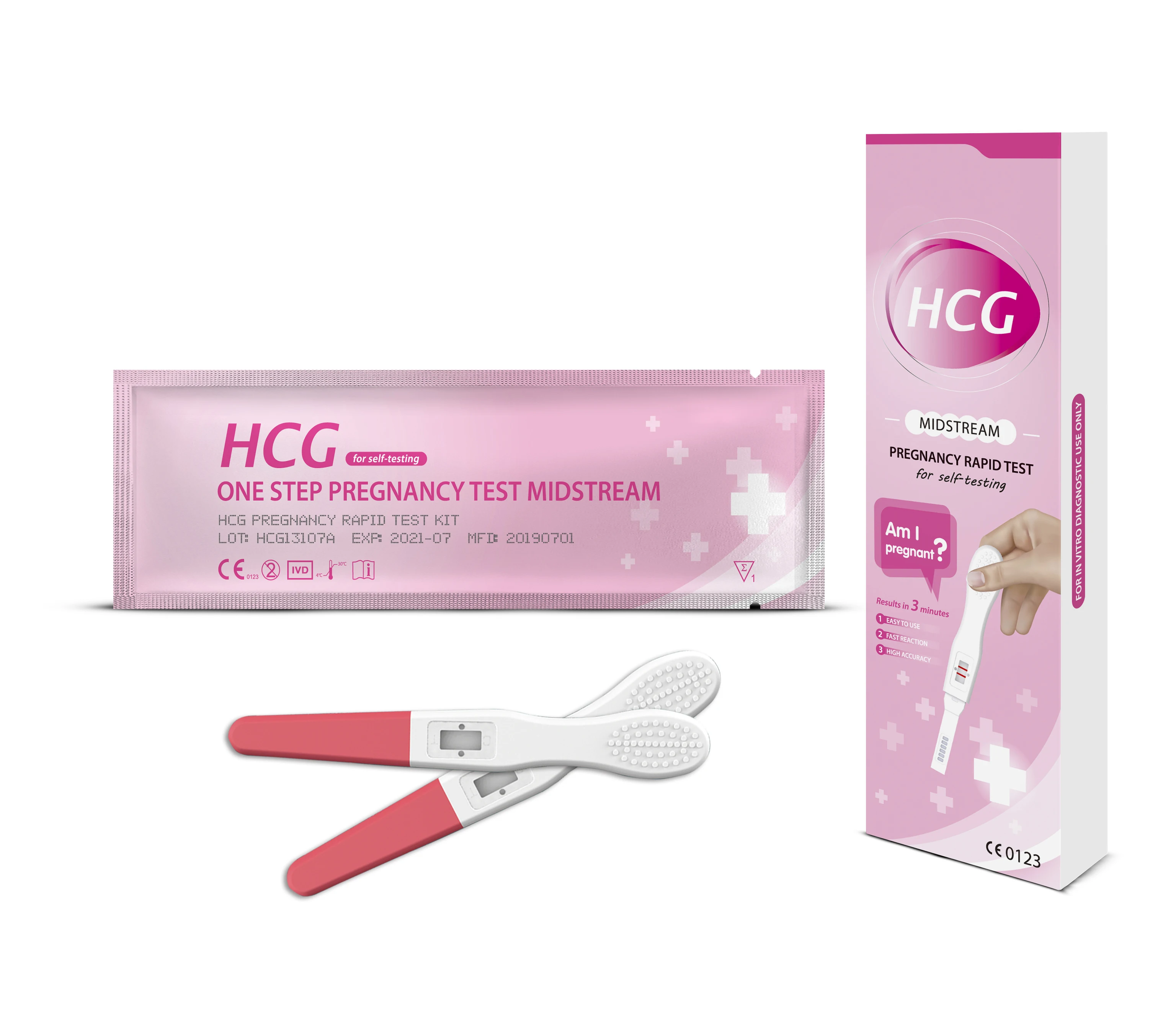 Home use Urine/Serum HCG Pregnancy Test Midstream Cassette