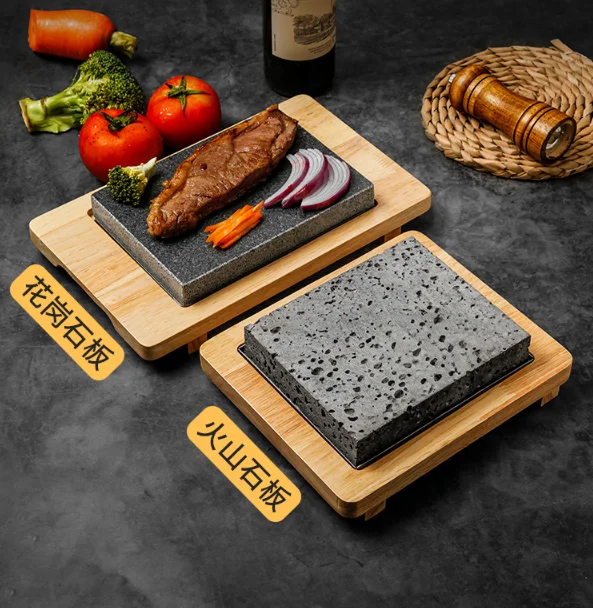 High Quality Home Kitchen Restaurant Serving Steak Stone Custom Lava Granite Rock Hot Cooking Stone