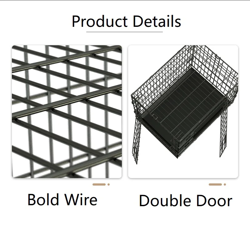 Hot Sale Dog Crate Double Door Foldable Durable Cage Large Size