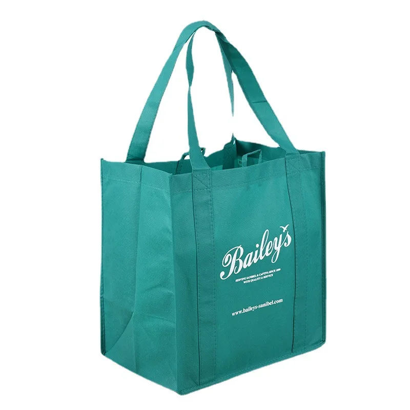 Custom Logo Printed Promotional Eco-Friendly Non-Woven Tote Shopping, Bags Holographic Metallic Laminated Gift Bags/