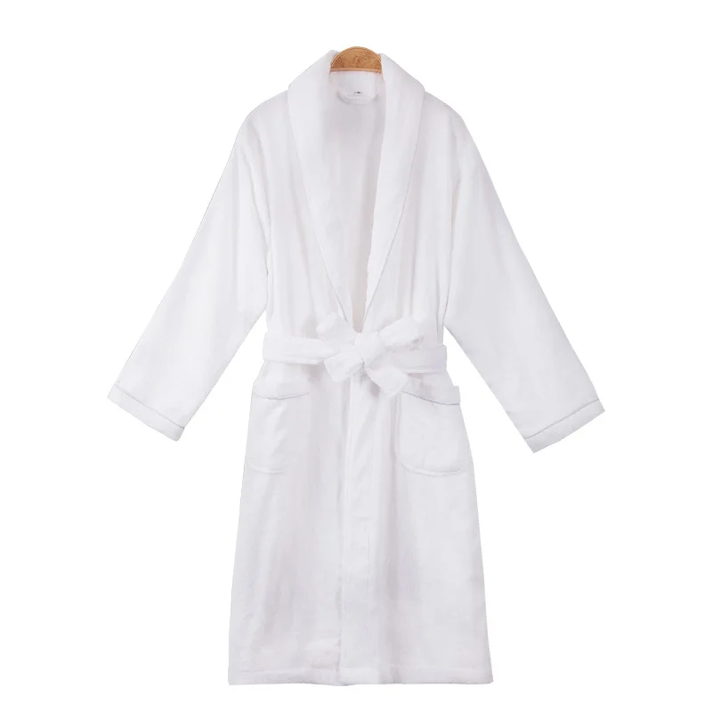 Amazon cotton bathrobe hotel cotton hotel bathrobe female long thickened towel material robe beauty salon